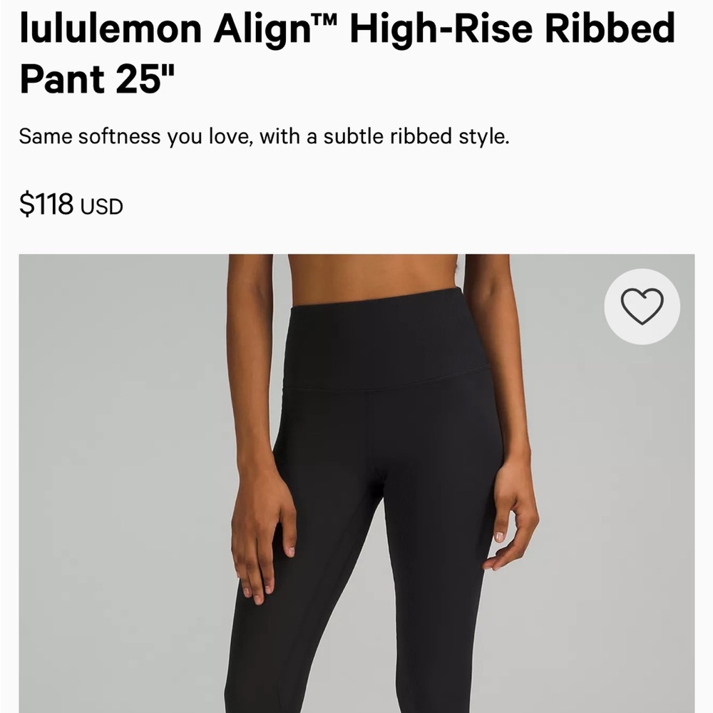 lululemon Black Align Ribbed Leggings